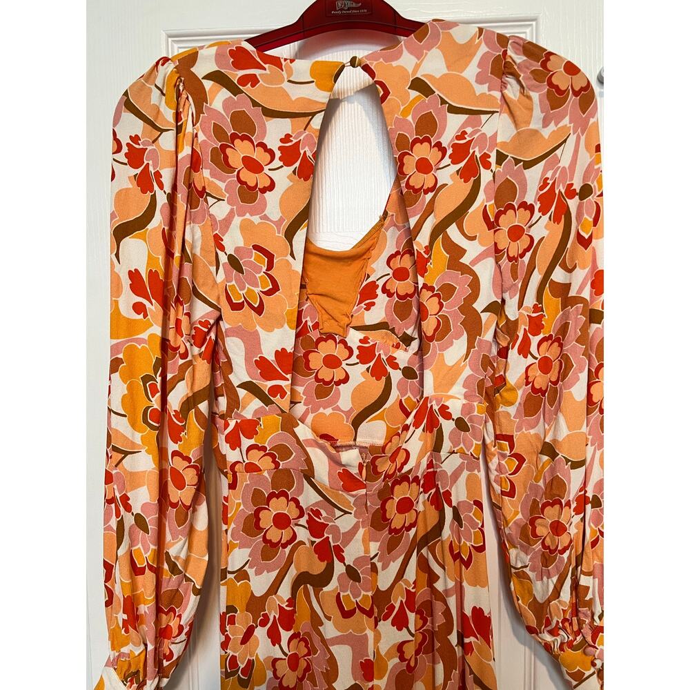 AFRM Shiloh Floral Open Back Long Sleeve Maxi Dress XS - Picture 7 of 10
